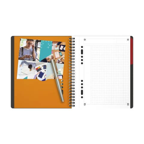 Blocchi spiralati OXFORD International Activebook A5+ grigio/arancio quadretti 5 mm 100102880